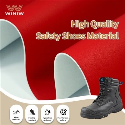 Folding Resistant PU Microfiber Leather For Safety Shoes high quality