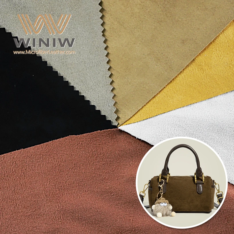 Microfiber suede color options for handbags and luggage